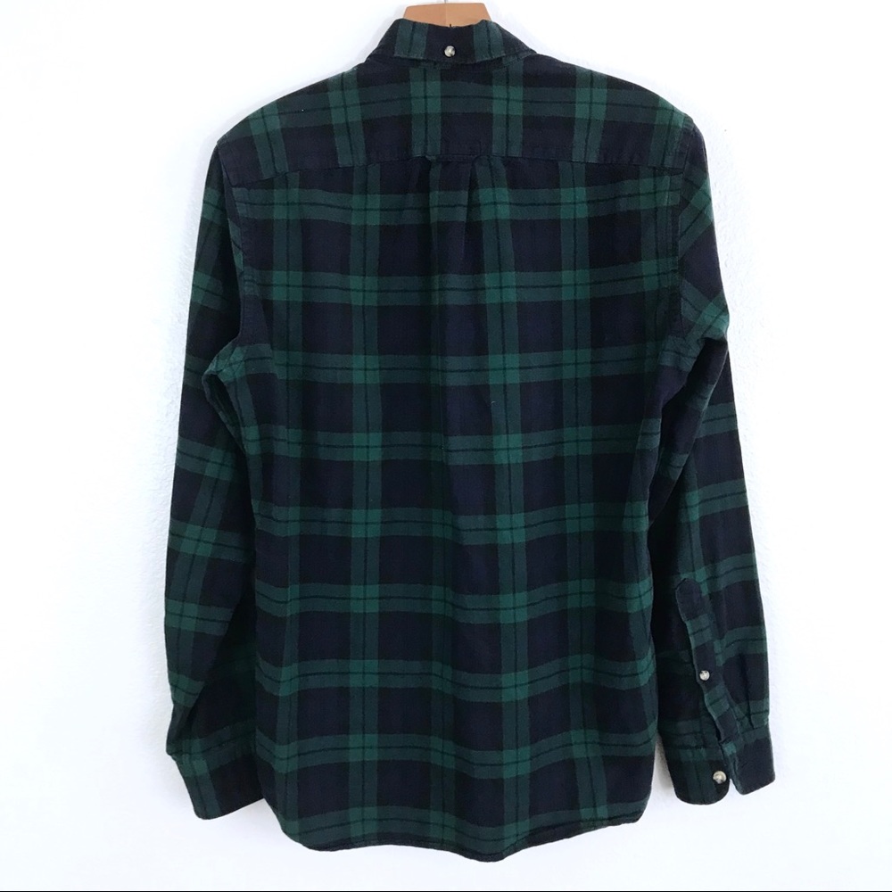 SOLD J. Crew Slim Oxford Black Watch Plaid Flannel - Picture 4 of 4